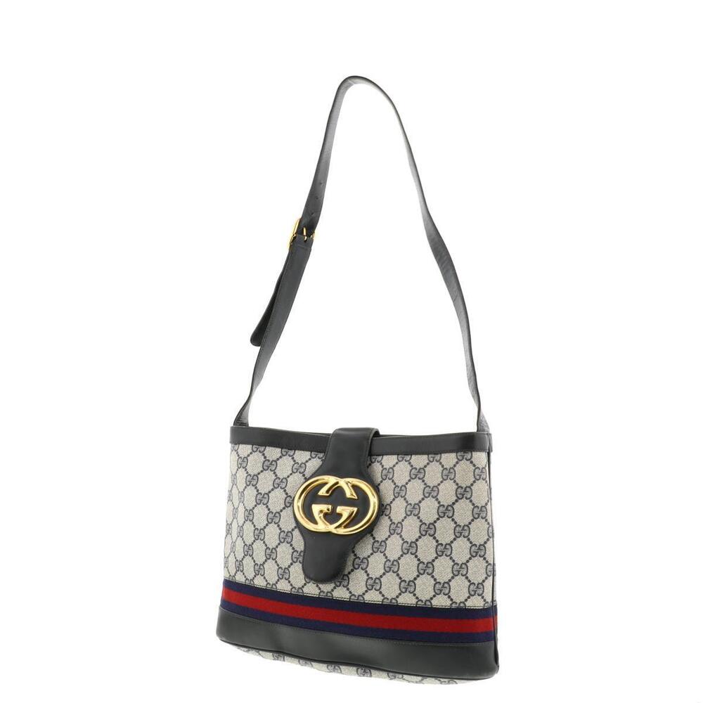 Gucci bucket bag blue GG monogram leather prominent Blondie Blue - Picture 2 of 6